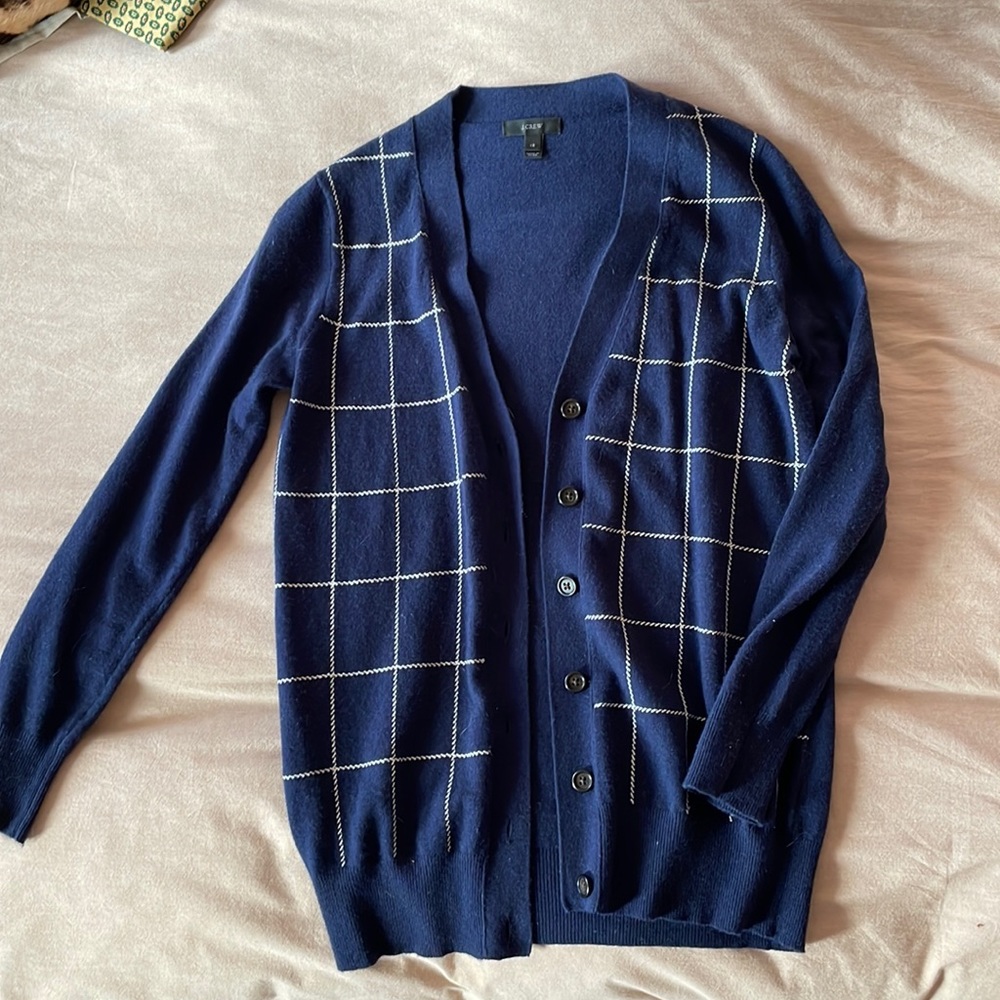 J. Crew windowpane cardigan